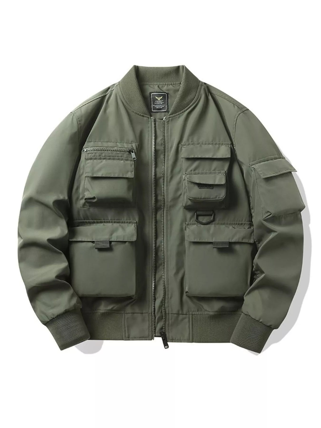 Men's Plus Size Multi-Pocket Bomber Jacket