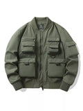 Men's Plus Size Multi-Pocket Bomber Jacket