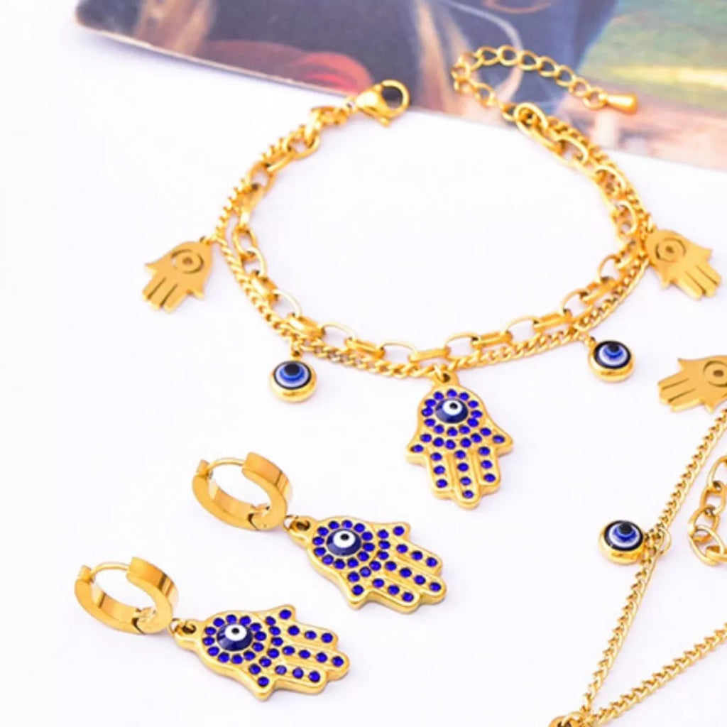 18K Gold-Plated Hand Charm Jewelry Set
