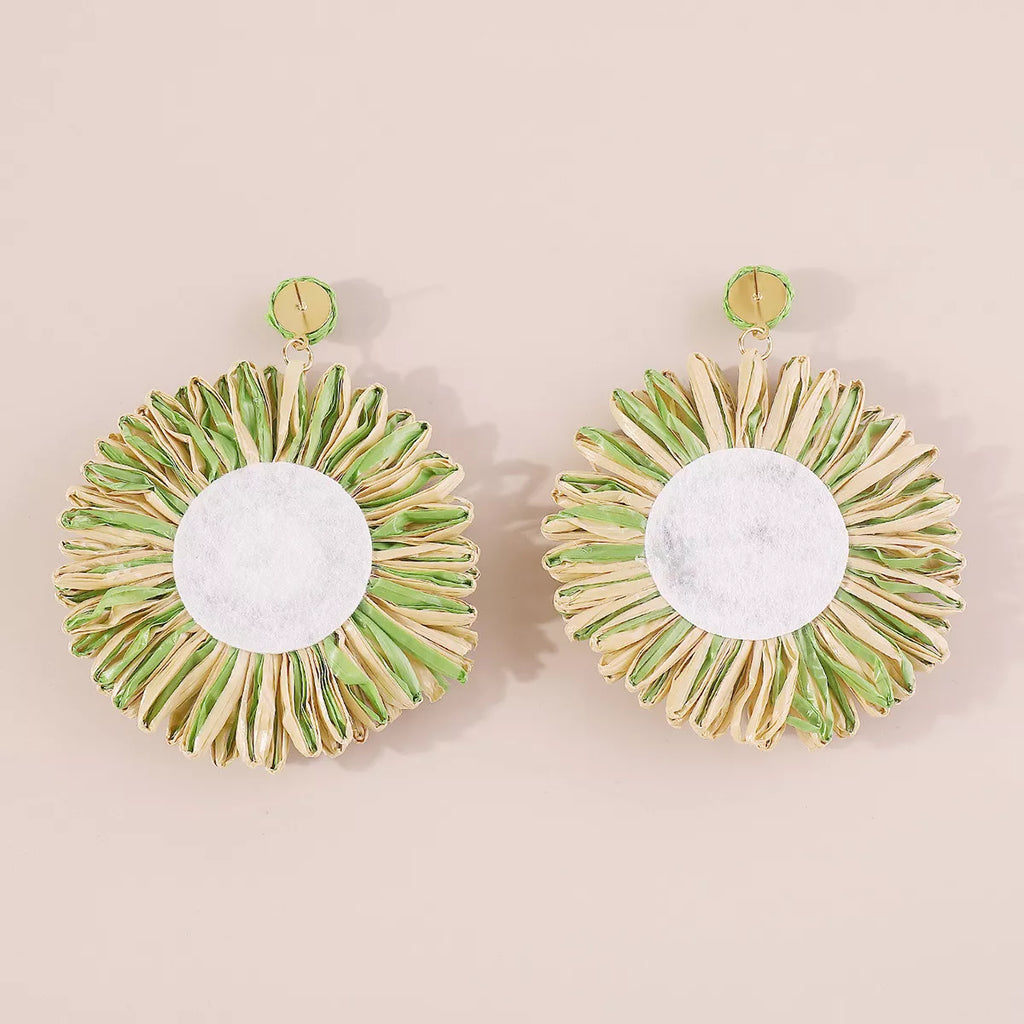 Sunflower Rattan Dangle Earrings