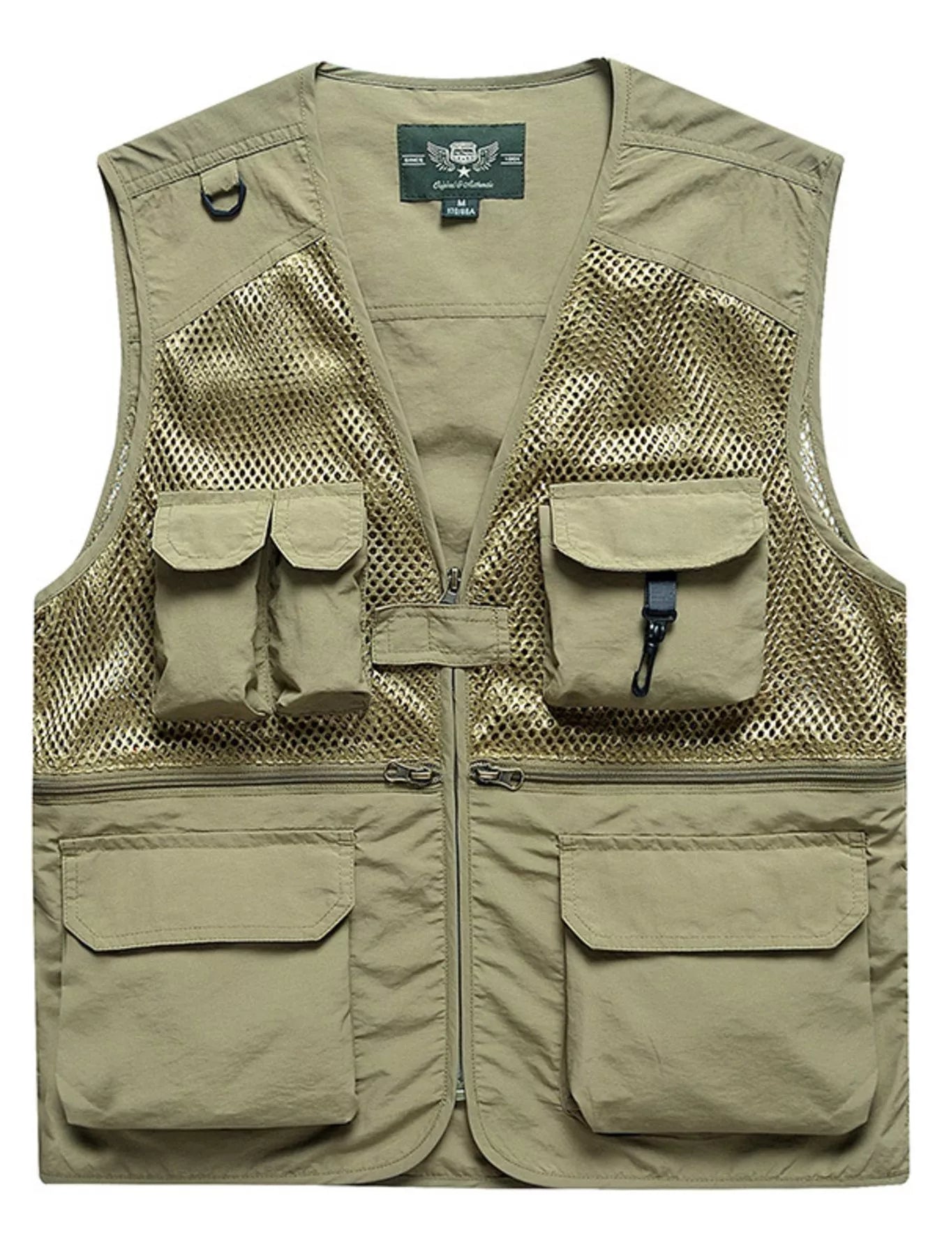 Men's Full Size Multi-Pocket Breathable Vest Plus Size