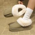 Fuzzy Trim Platform Boots