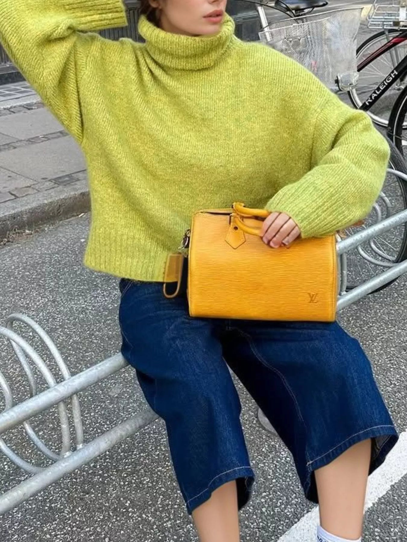 Turtleneck Knit Dropped Shoulder Sweater