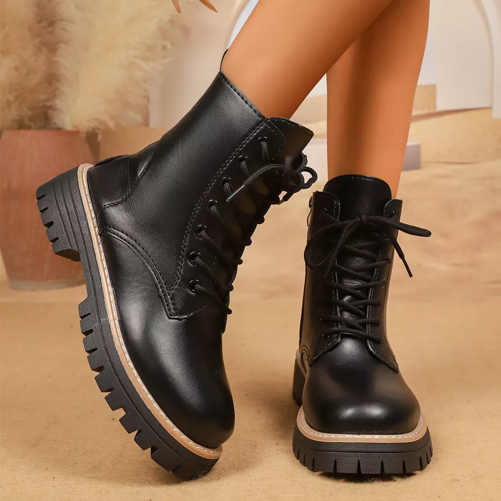 Lace-Up Platform Boots