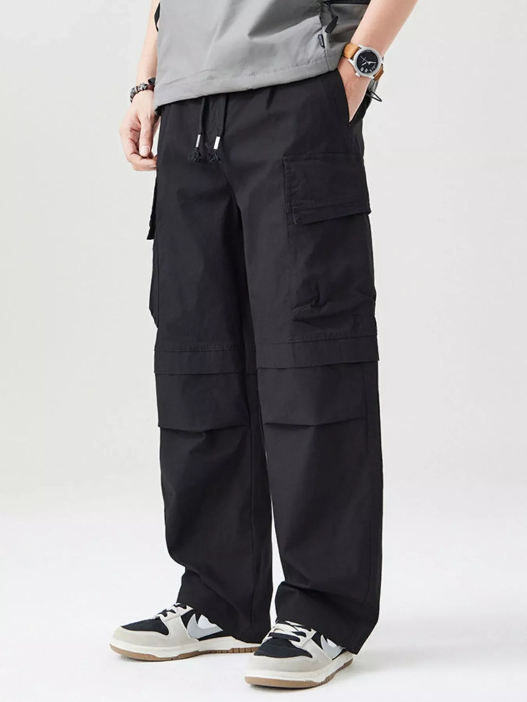 Men's Plus Size Loose Fit Multi-Pocket Cargo Pants