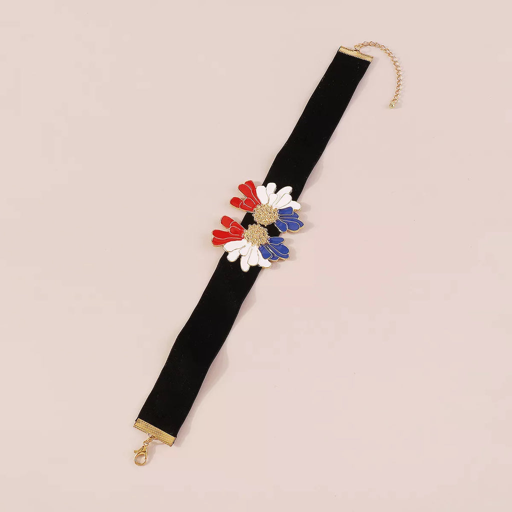 Floral Velvet Choker Necklace