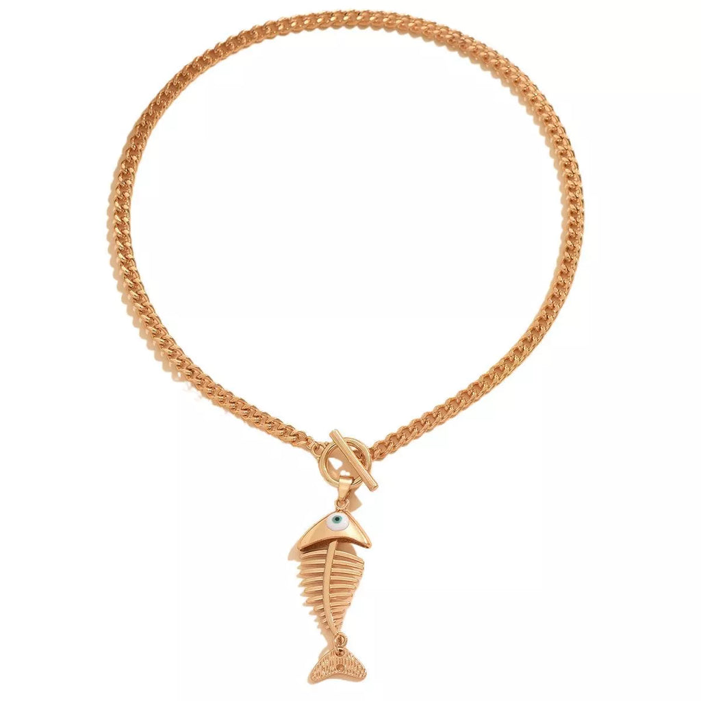 18K Gold-Plated Fishbone Necklace