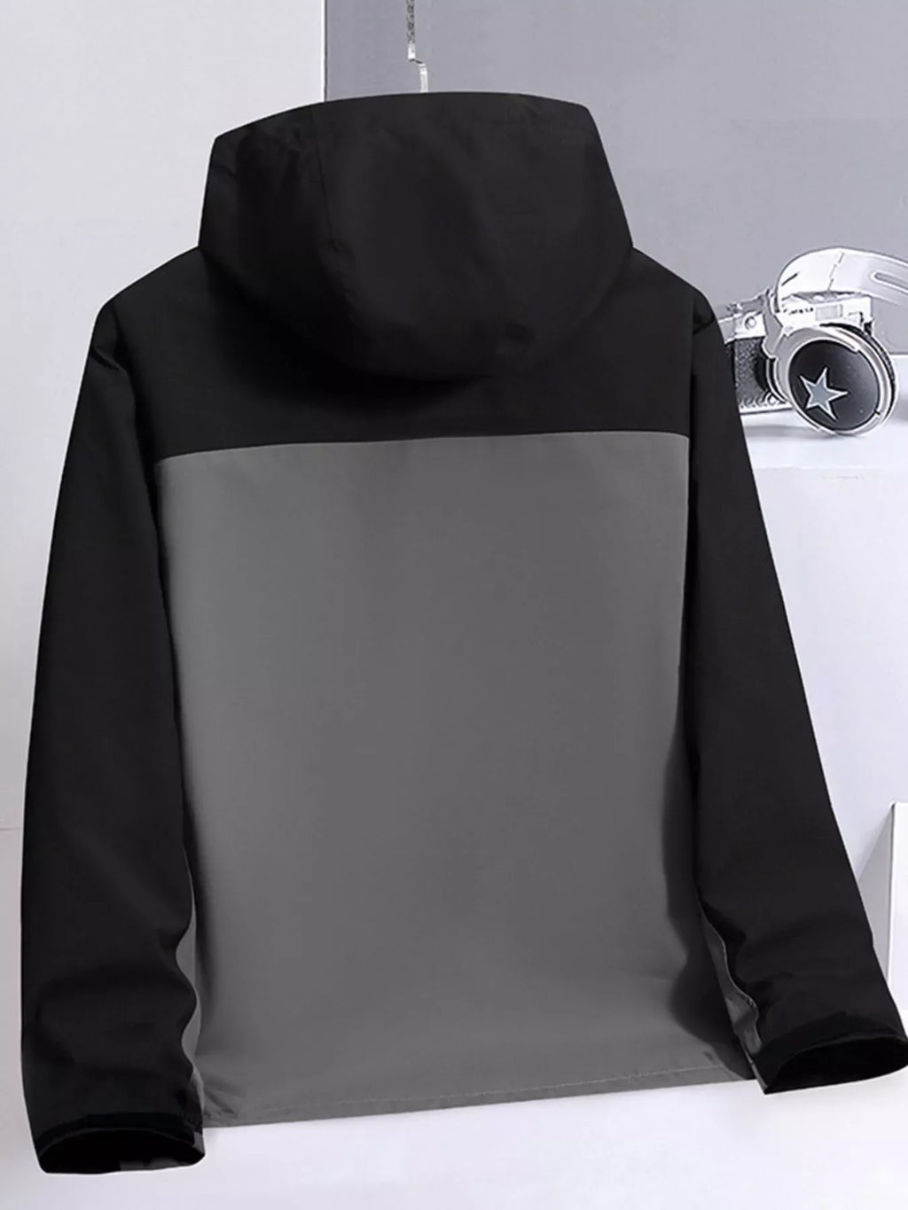 Men's Plus Size Zip Up Hooded Jacket
