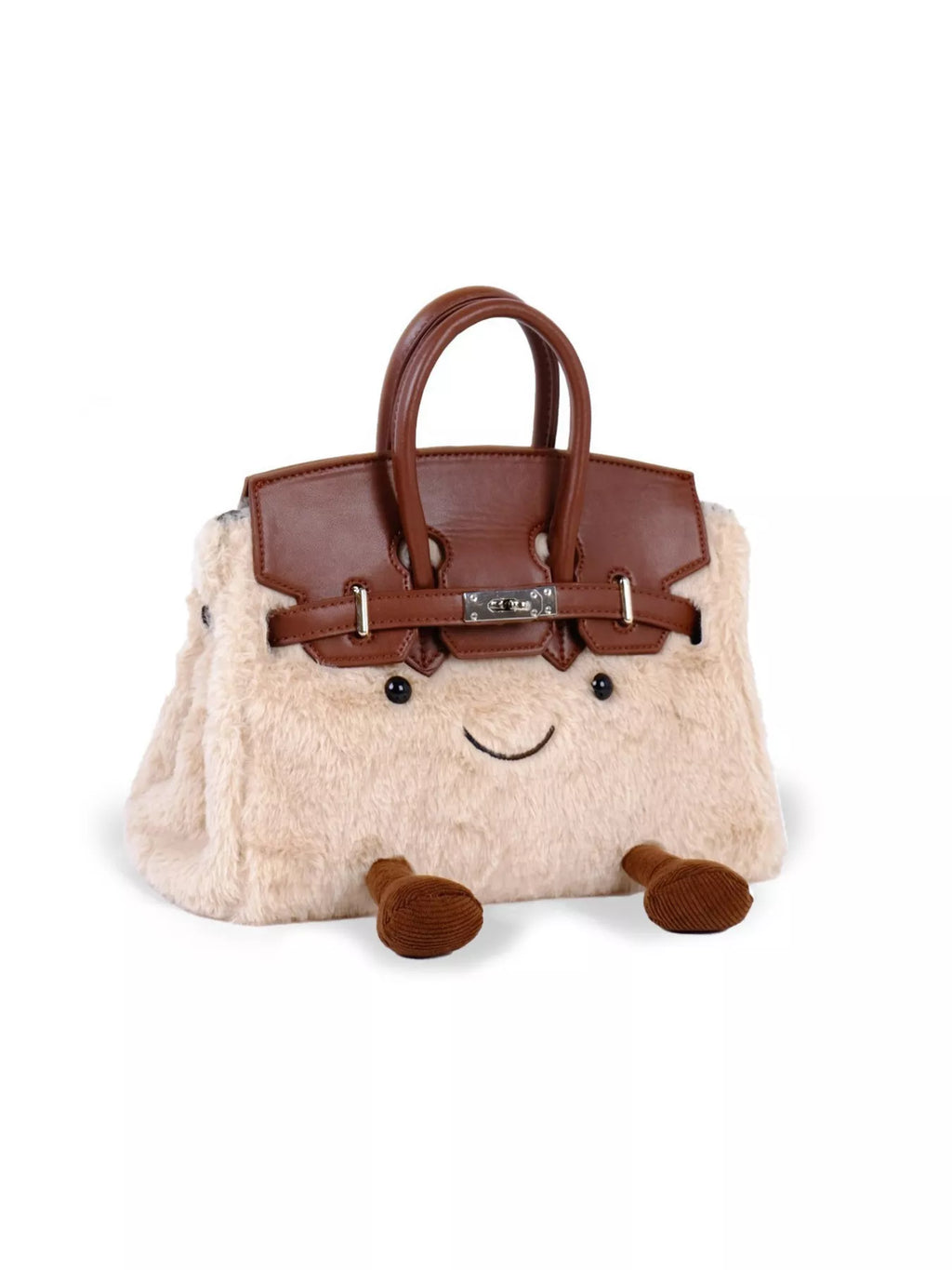 Plush Handbag with Cartoon Face