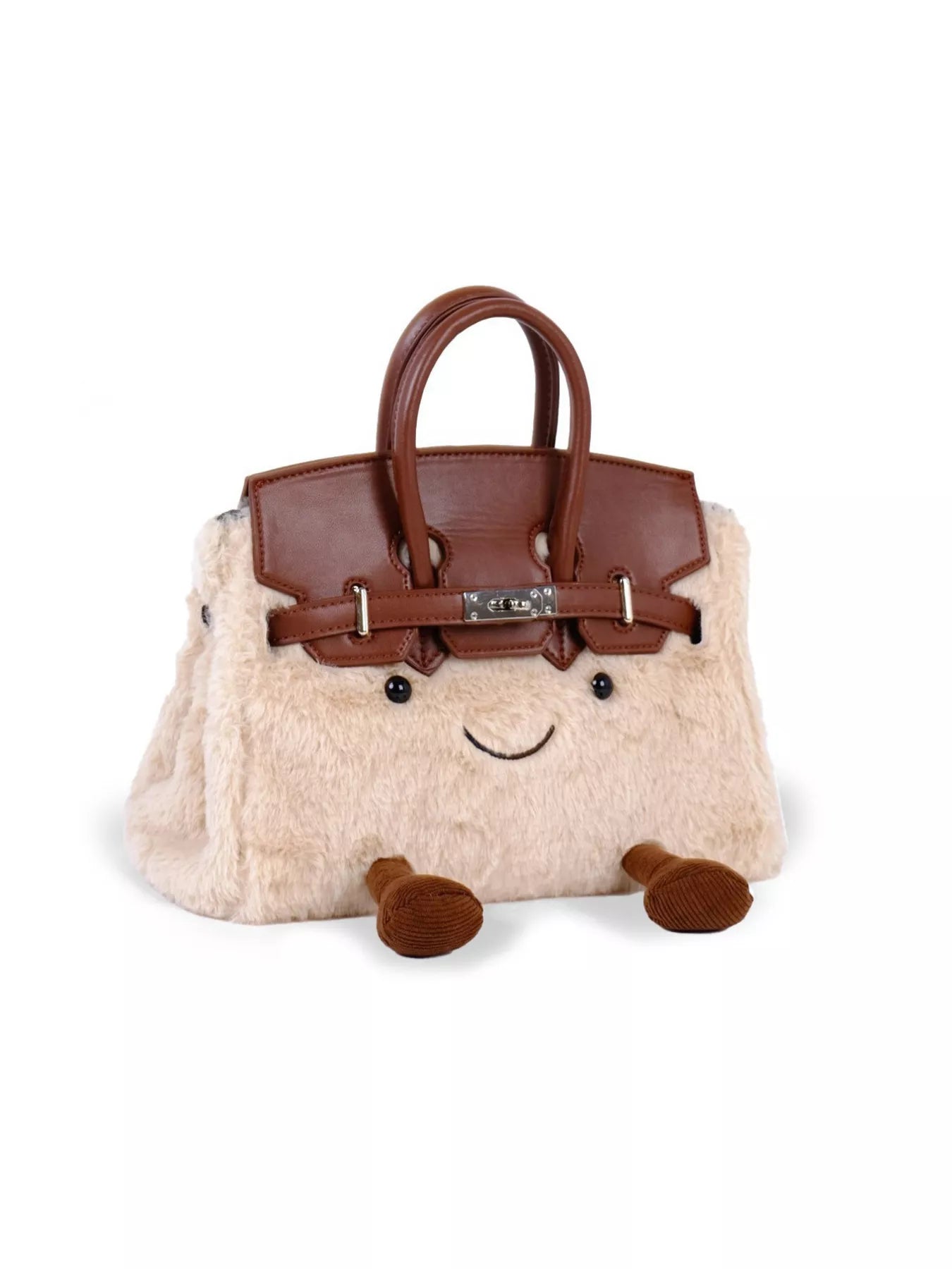 Plush Handbag with Cartoon Face