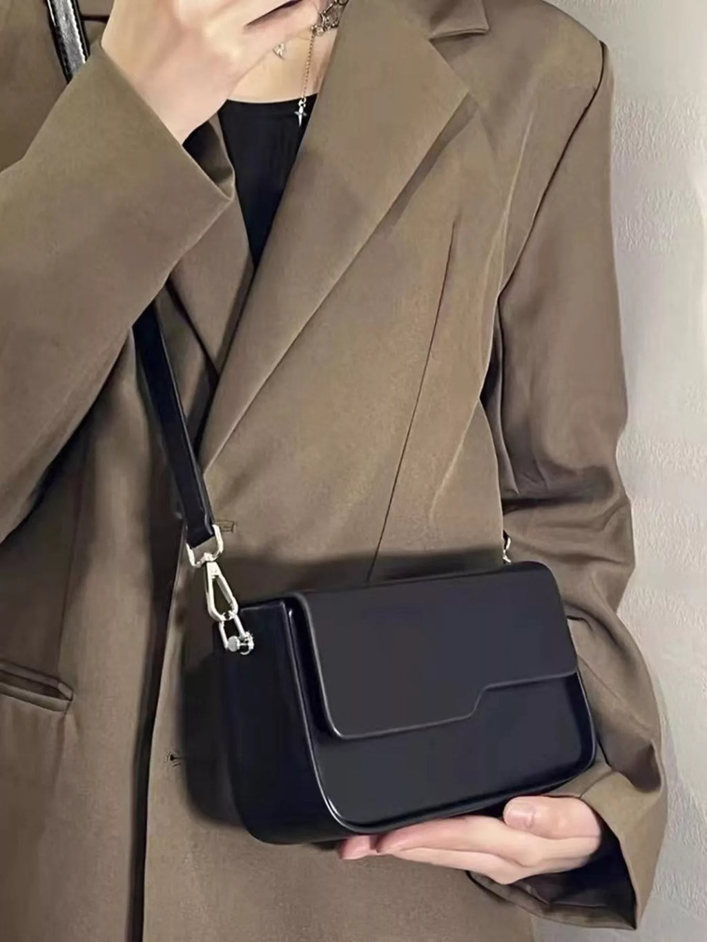 Leather Flap Crossbody Bag