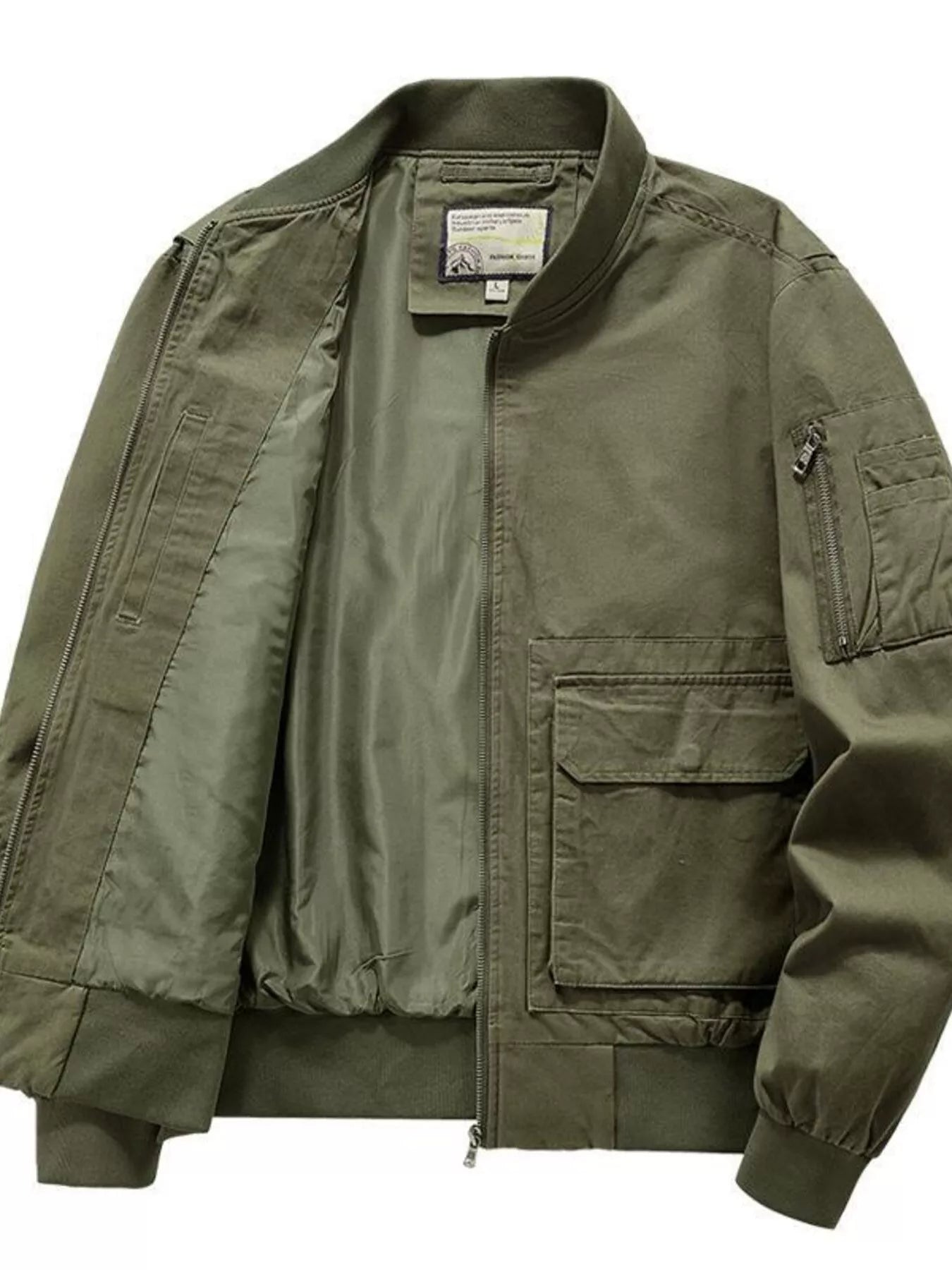 Men's Plus Size Zip Up Bomber Jacket
