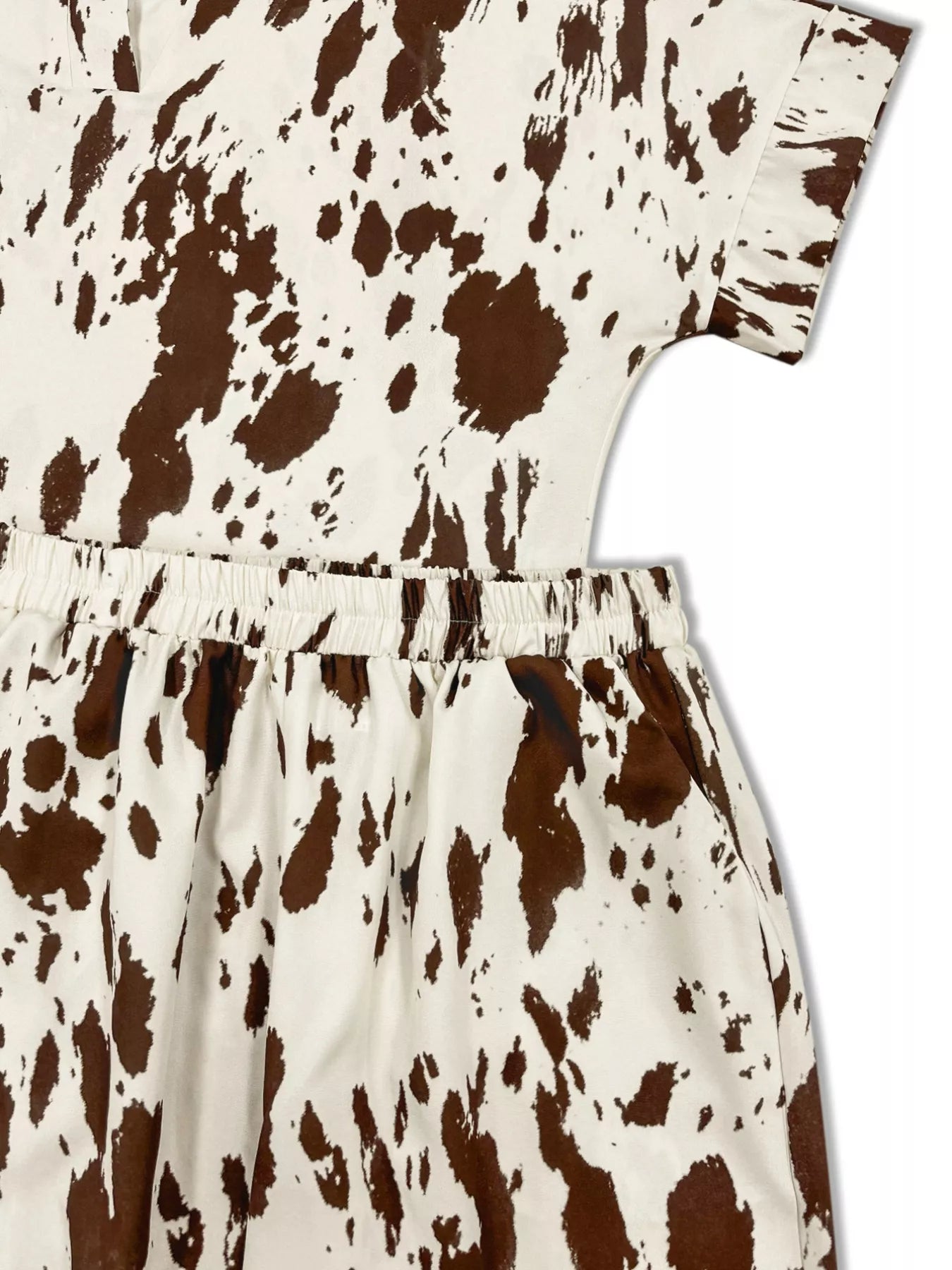 Printed Relaxed Fit Top and Wide Leg Pants Set
