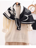 Square Flower Silk Scarf