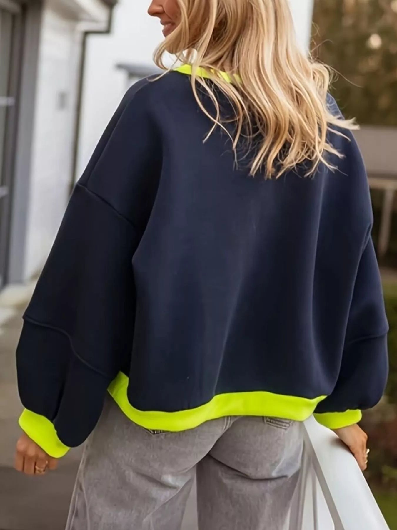 Contrast Trim Oversized Sweatshirt