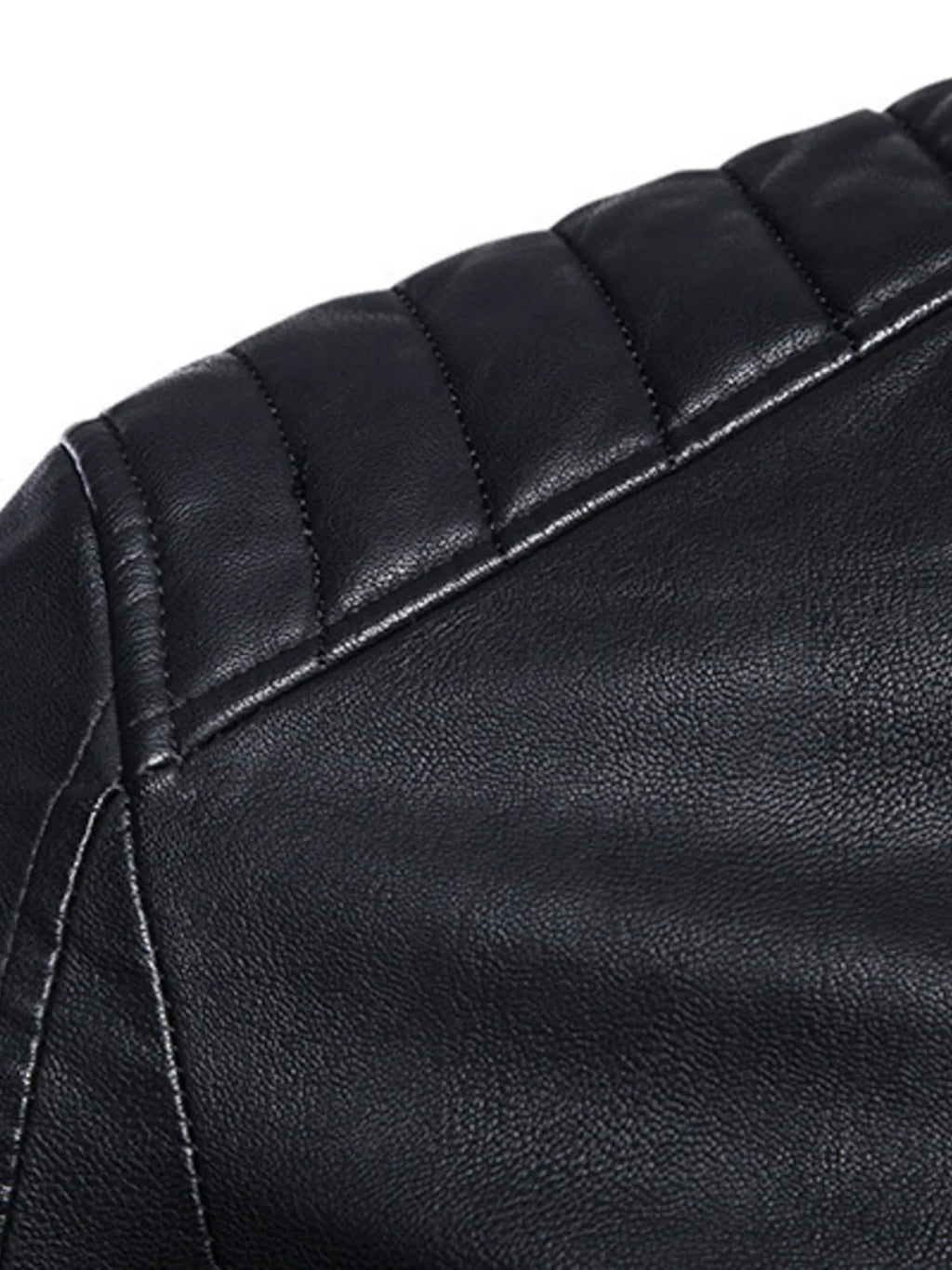 Men's Plus Size Zip Up Leather Moto Jacket
