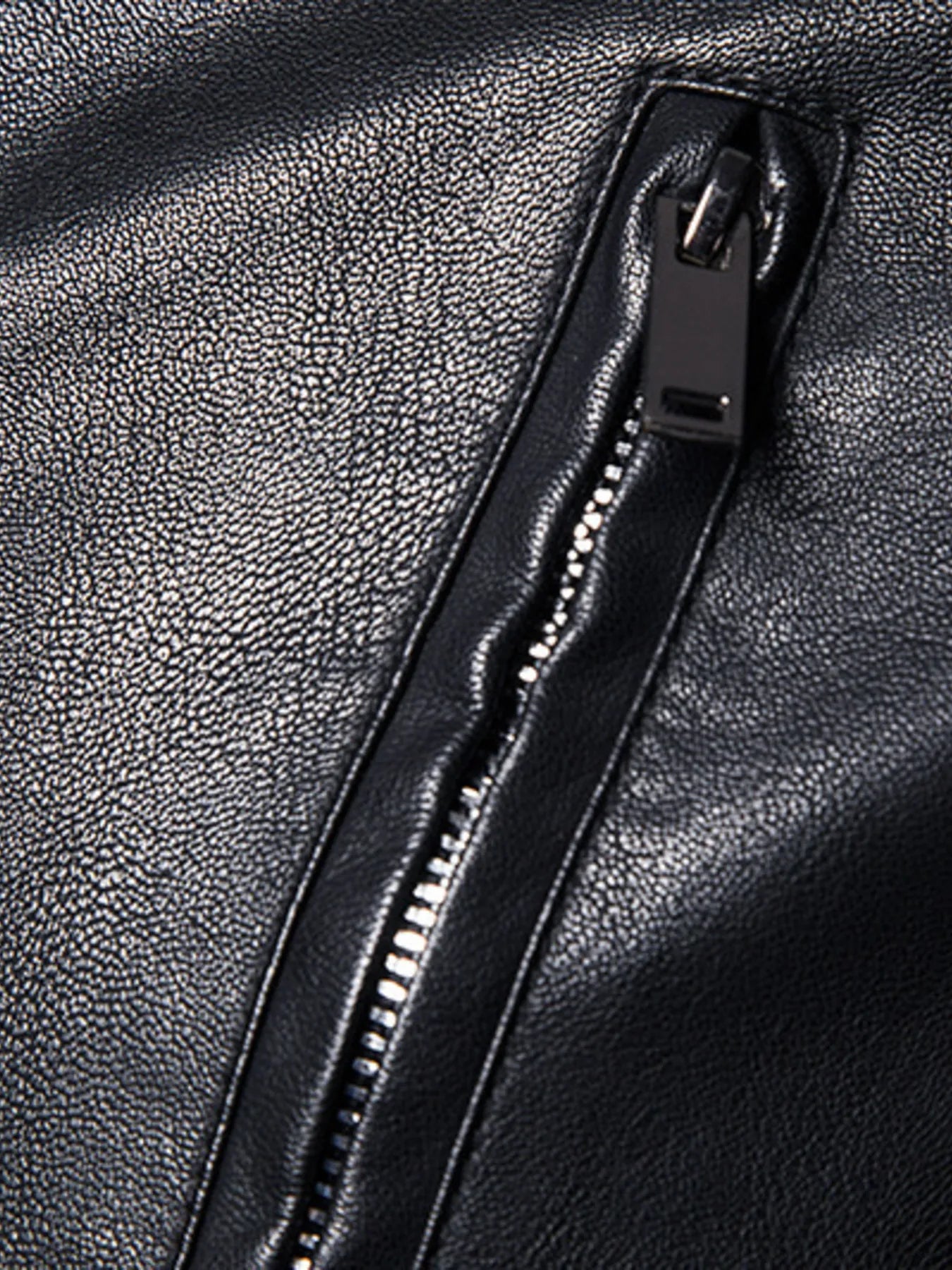 Men's Plus Size Zip Up Leather Moto Jacket