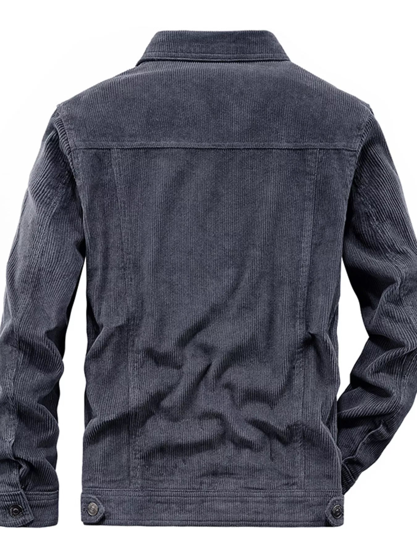 Men's Plus Size Corduroy Button-Down Casual Jacket