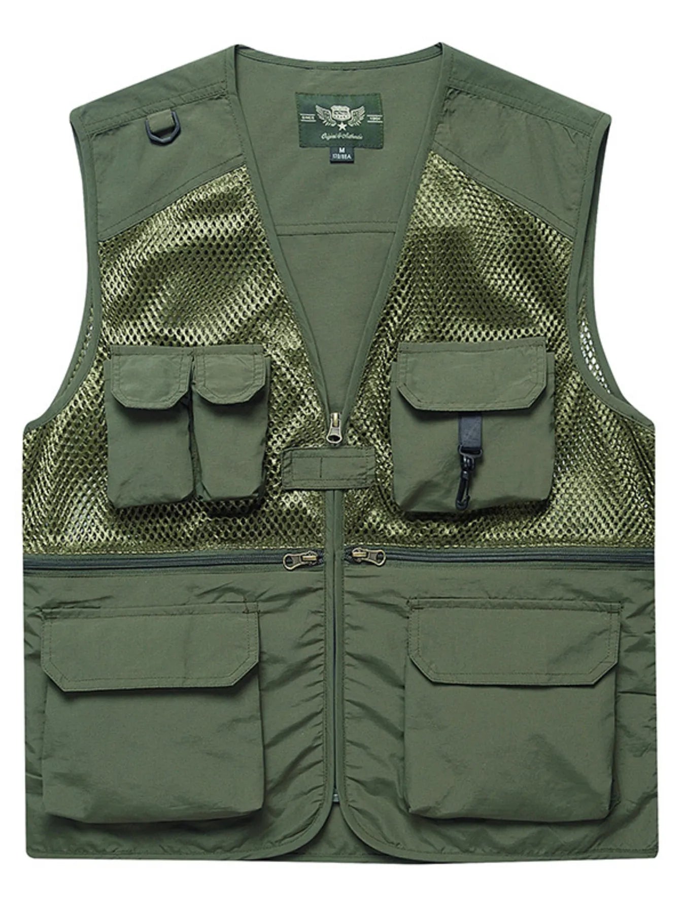 Men's Full Size Multi-Pocket Breathable Vest Plus Size