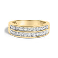 10K Yellow Gold Two-Row Diamond Band Ring (1 Cttw, J-K Color, I1-I2 Clarity)