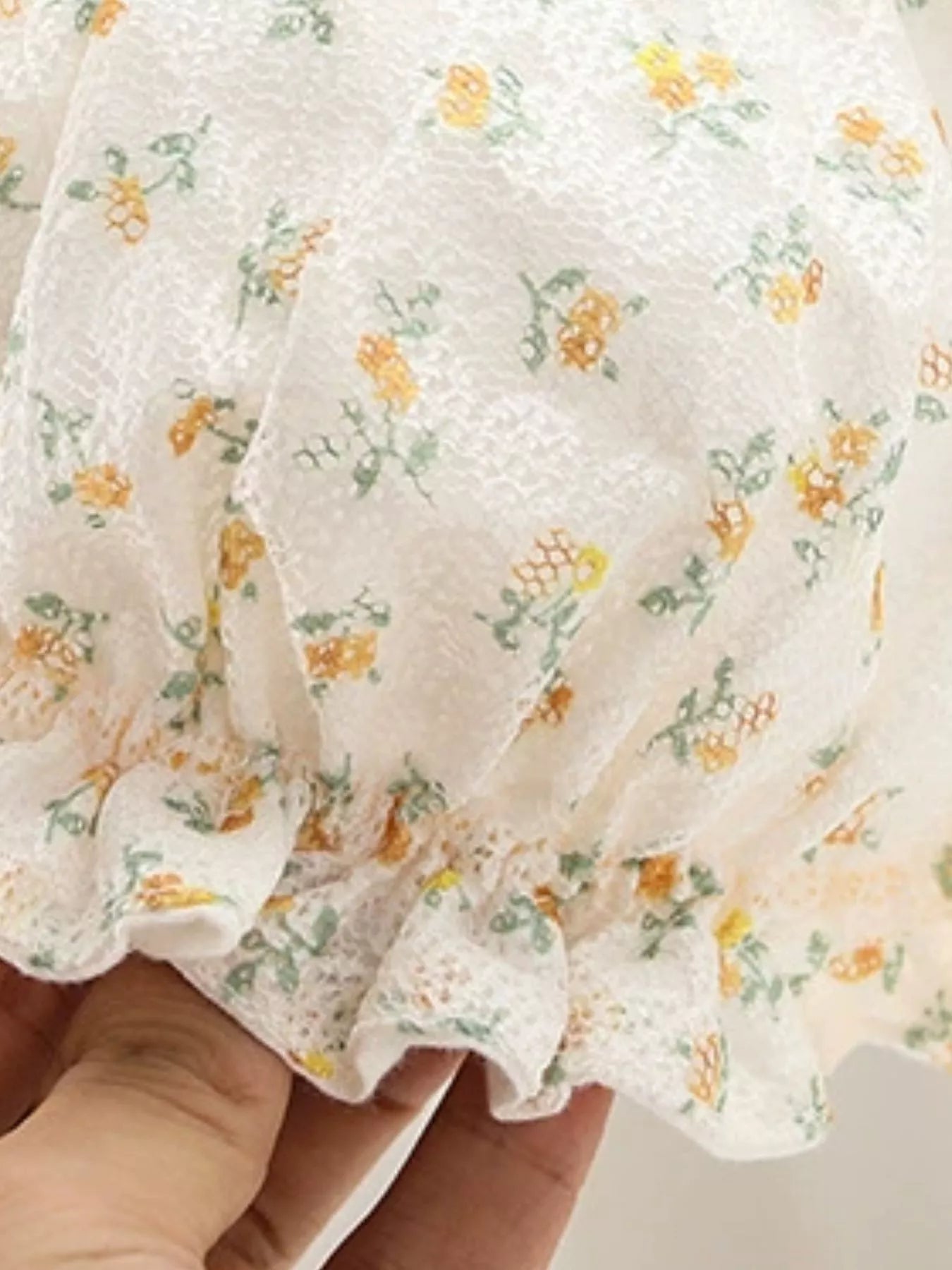 Children's Floral Print Bunny Ear Hat