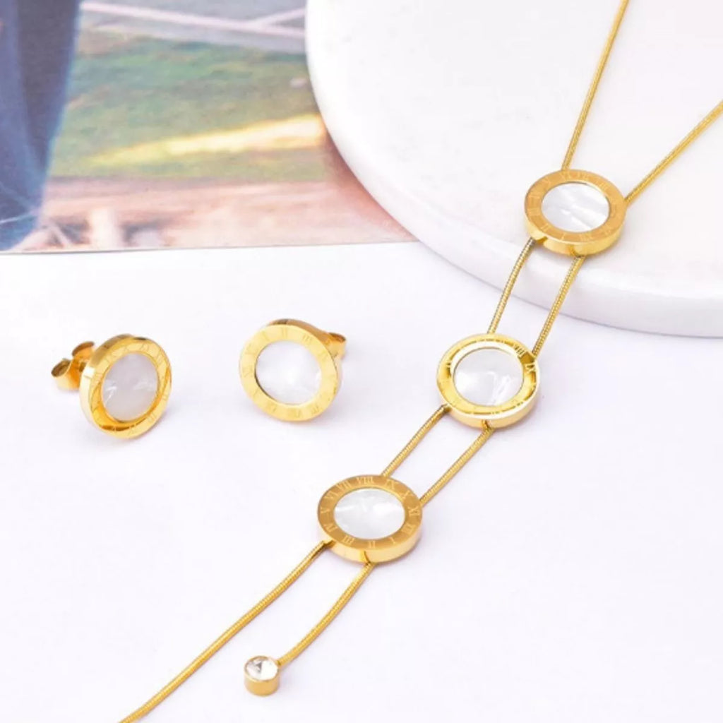 18K Gold-Plated Shell Jewelry Set
