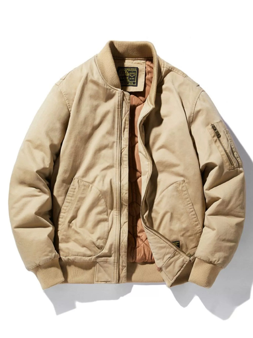 Men's Plus Size Zip Up Long Sleeve Jacket