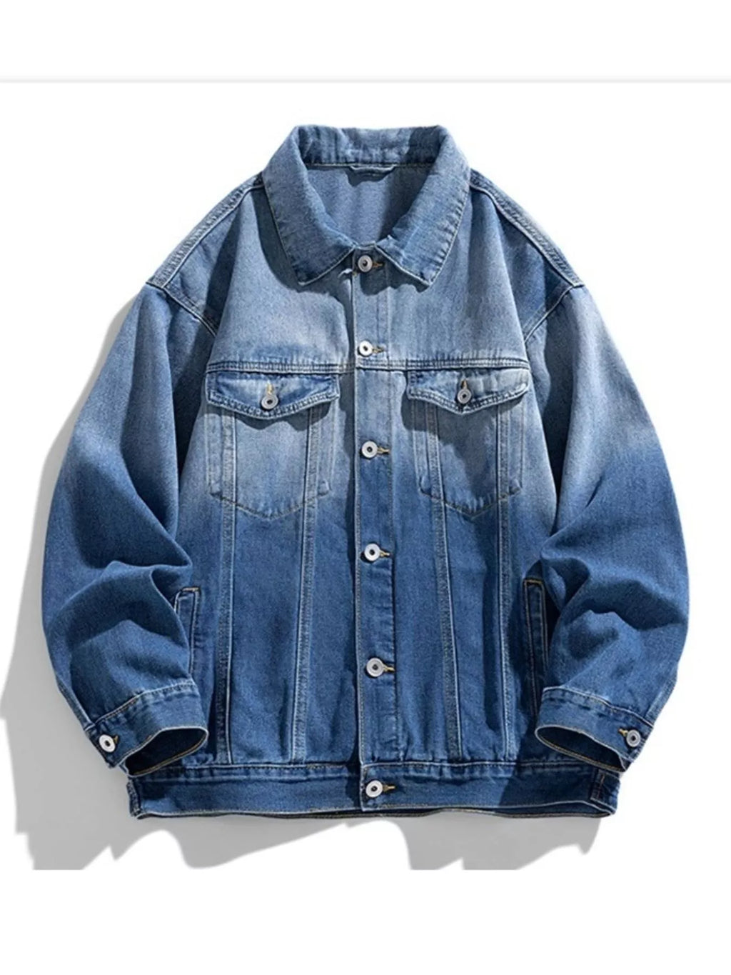 Men's Washed Button Up Denim Jacket