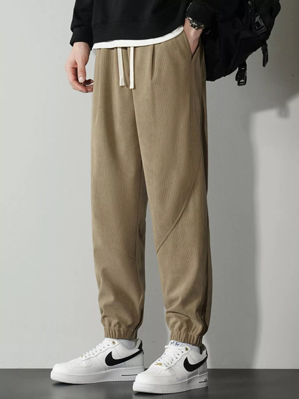 Men's Plus Size Drawstring Ankle Pants