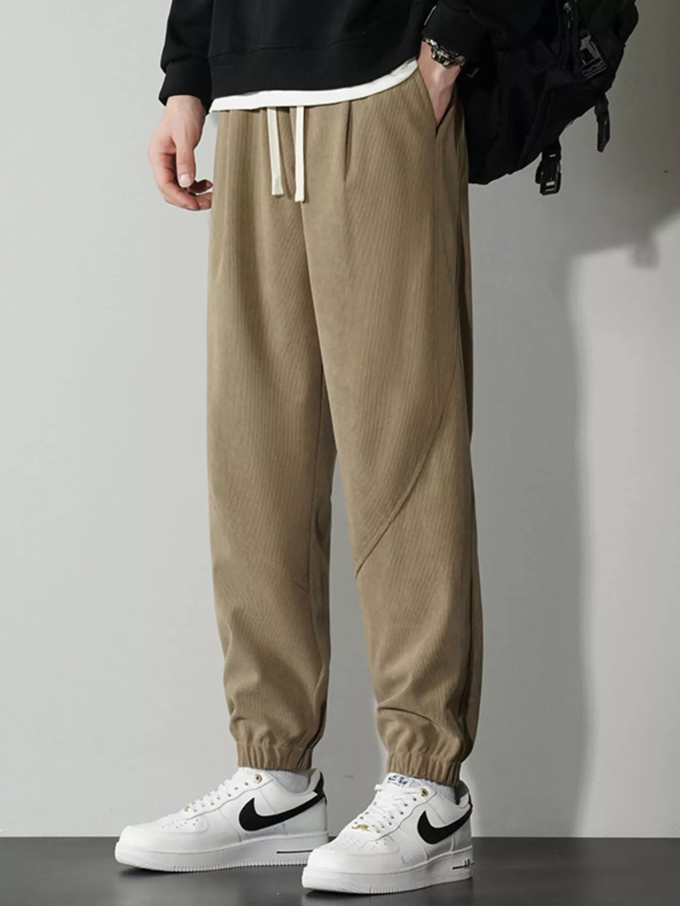 Men's Plus Size Drawstring Ankle Pants