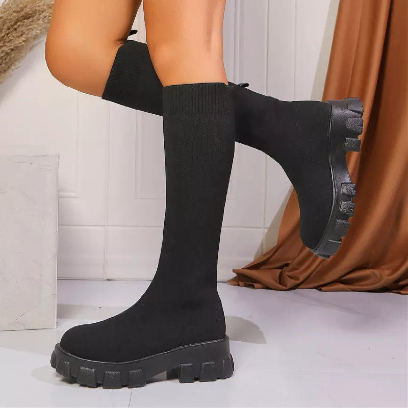 Chunky Platform Knee High Boots
