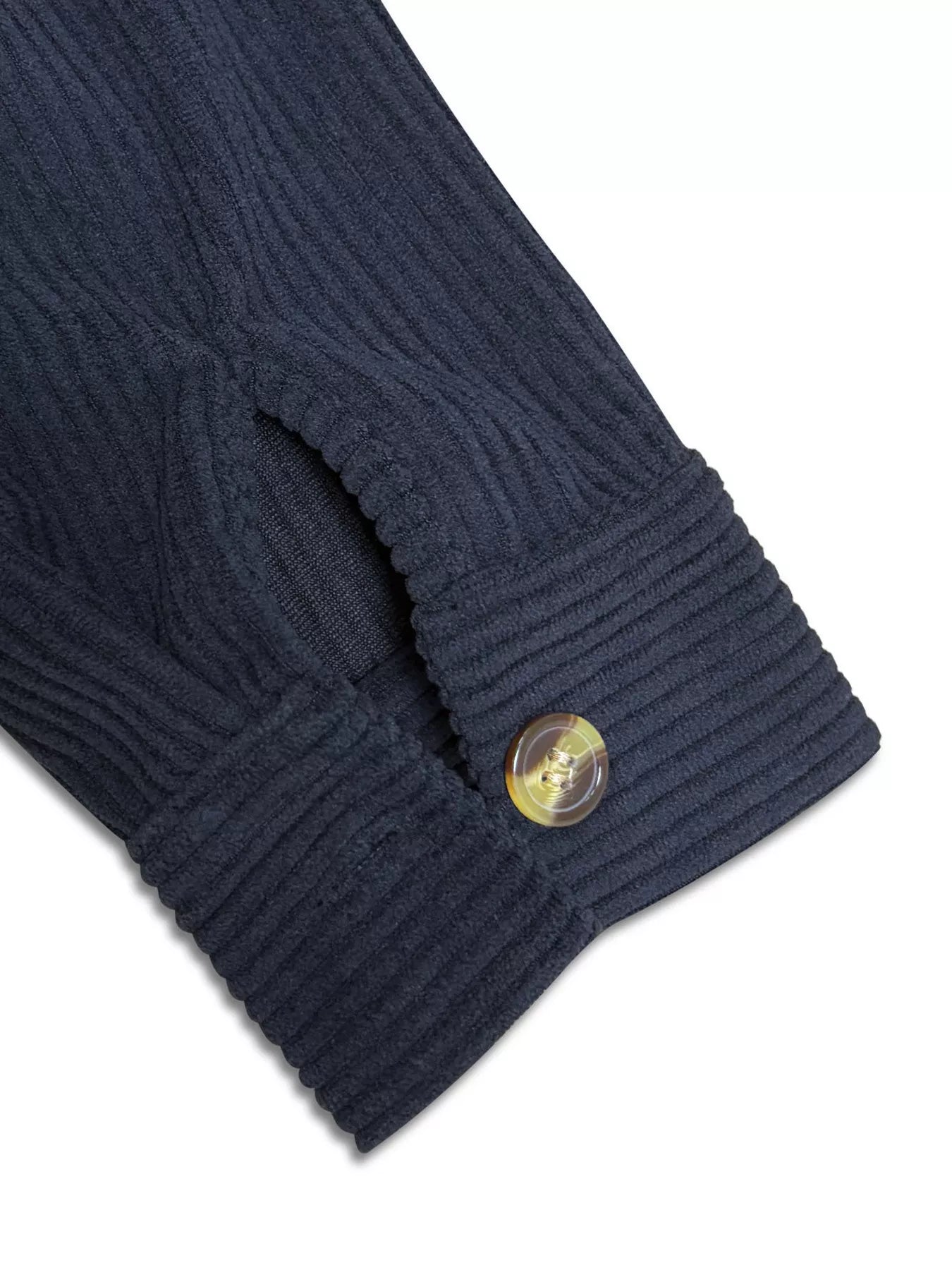 Hooded Corduroy Button-Down Jacket
