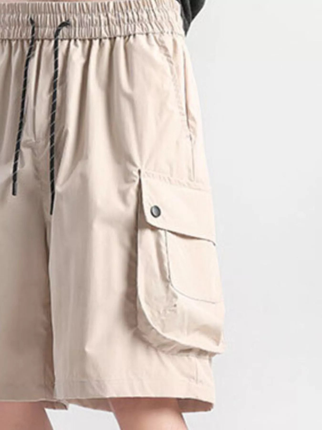 Men's Plus Size Casual Cargo Shorts with Drawstring