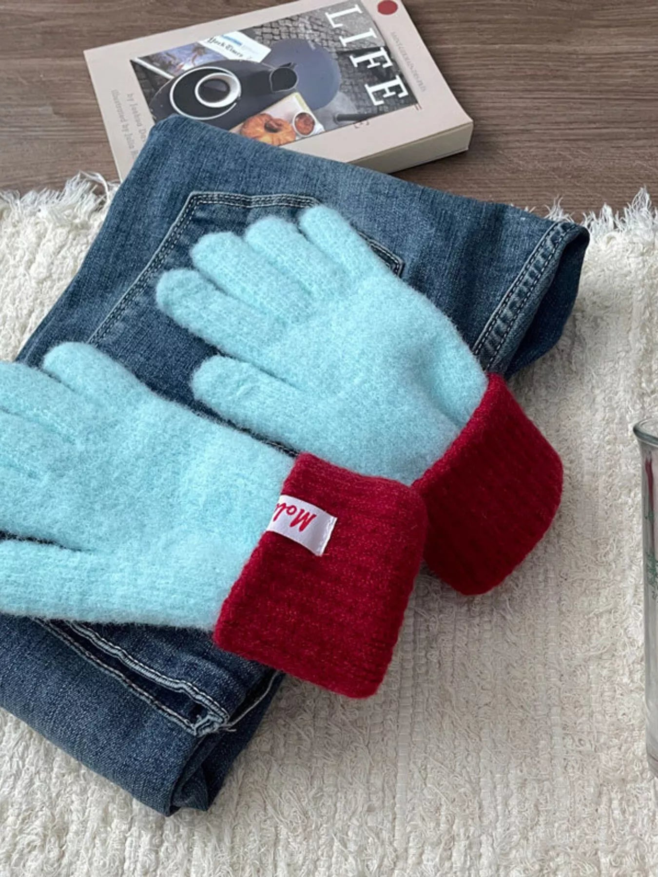 Cozy Knit Gloves with Ribbed Cuff
