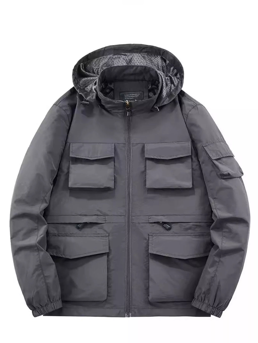 Men's Plus Size Multi-Pocket Hooded Outdoor Jacket