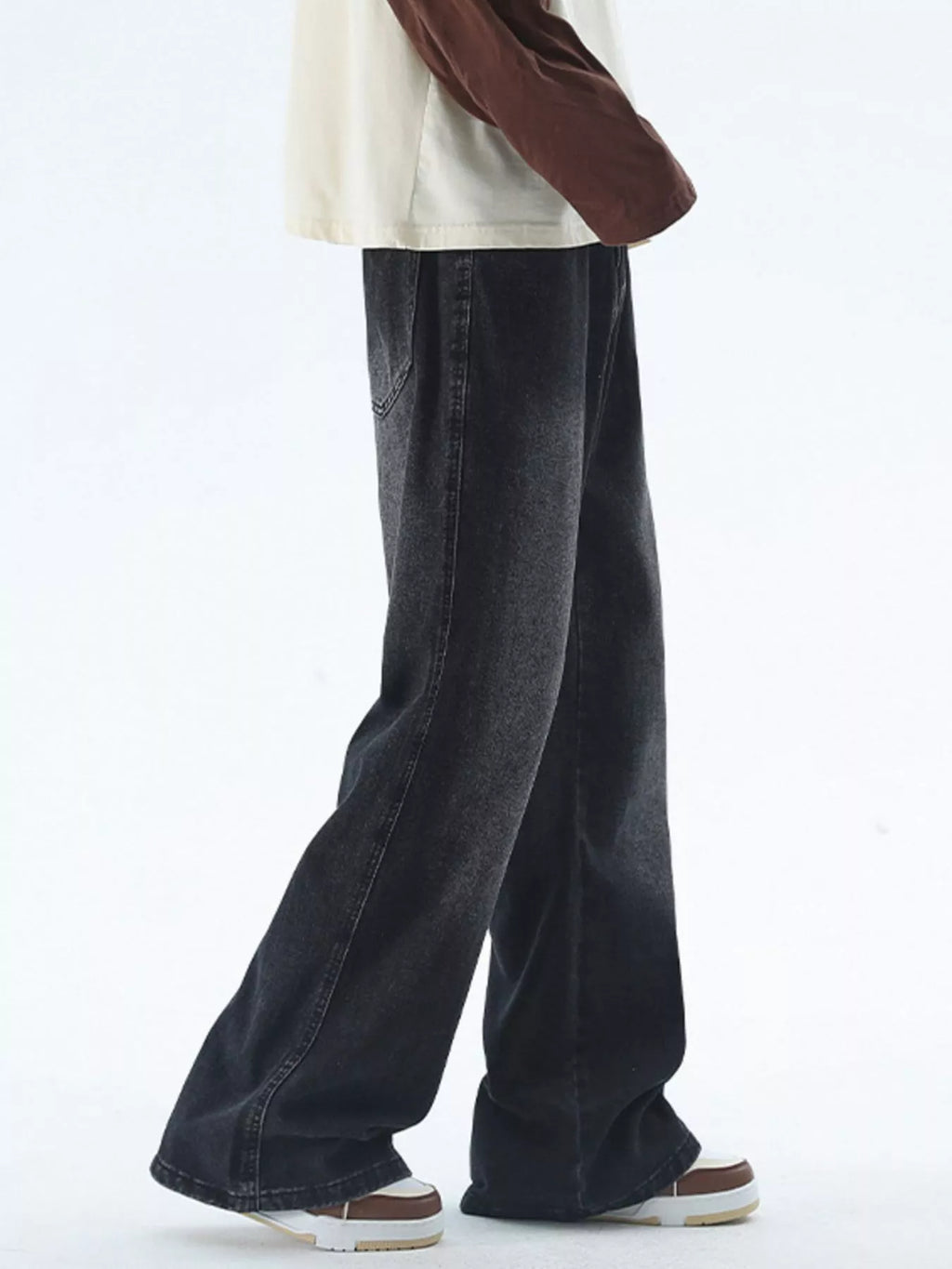 Men's Plus Size Vintage Wash Wide Leg Jeans