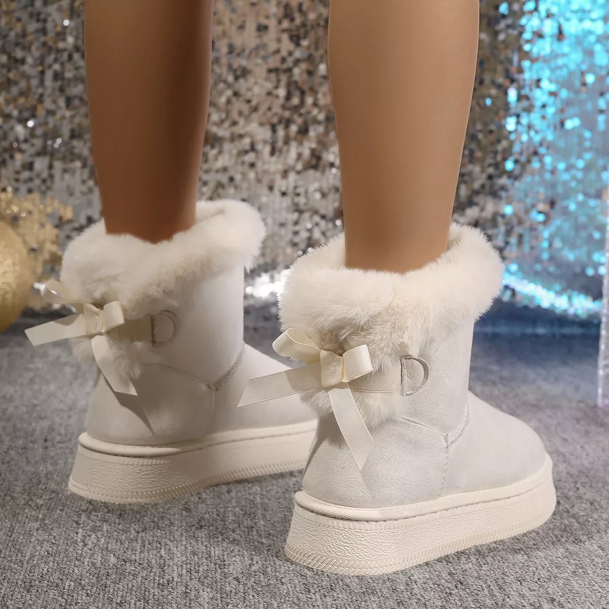 Cozy Faux Fur Trim Boots