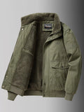 Men's Plus Size Warm Fleece Lined Zip Up Jacket