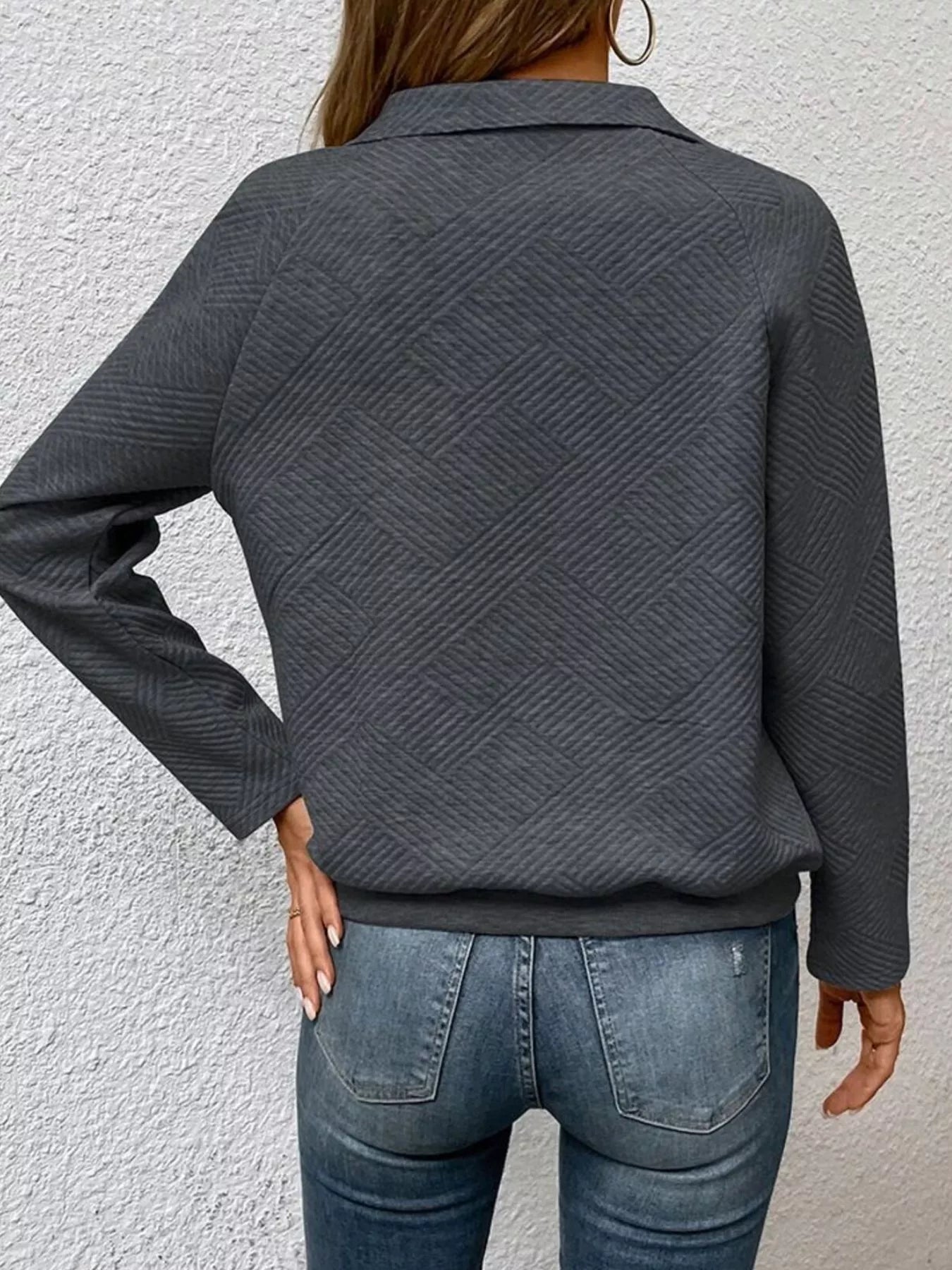 Textured Quarter Snap Sweatshirt