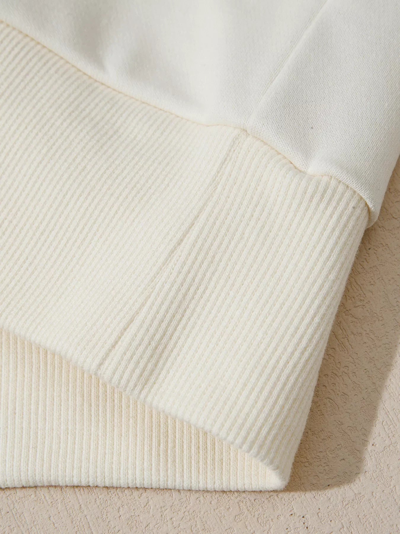 Solid Color Textured Sleeve Patchwork Half Zip Hoodie