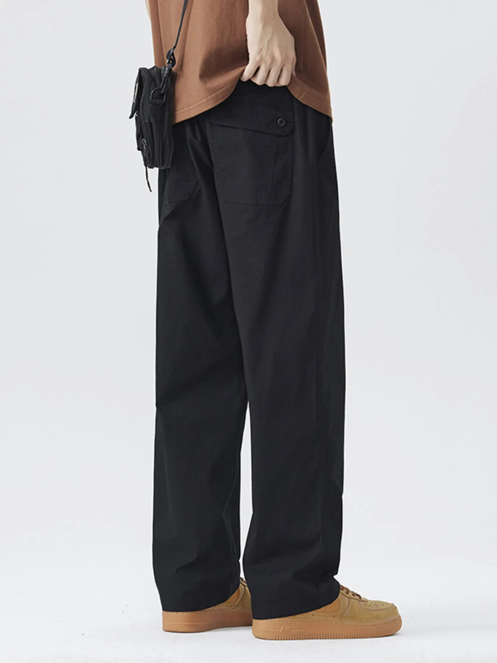 Men's Full Size Casual Loose Fit Wide Leg Pants Plus Size