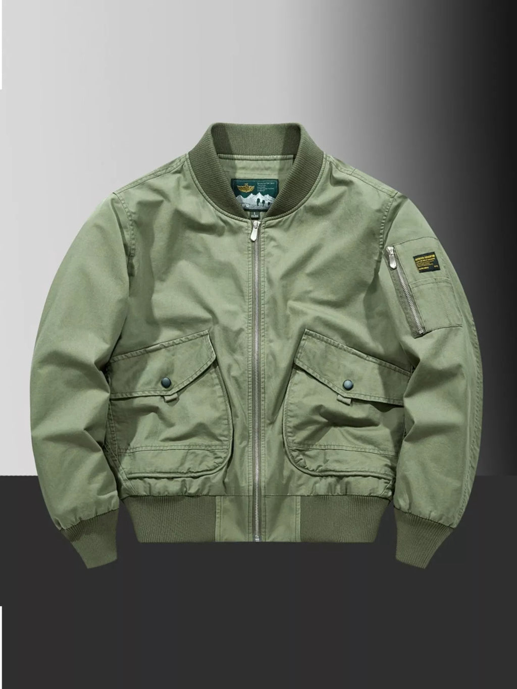 Men's Plus Size Zip Up Bomber Jacket