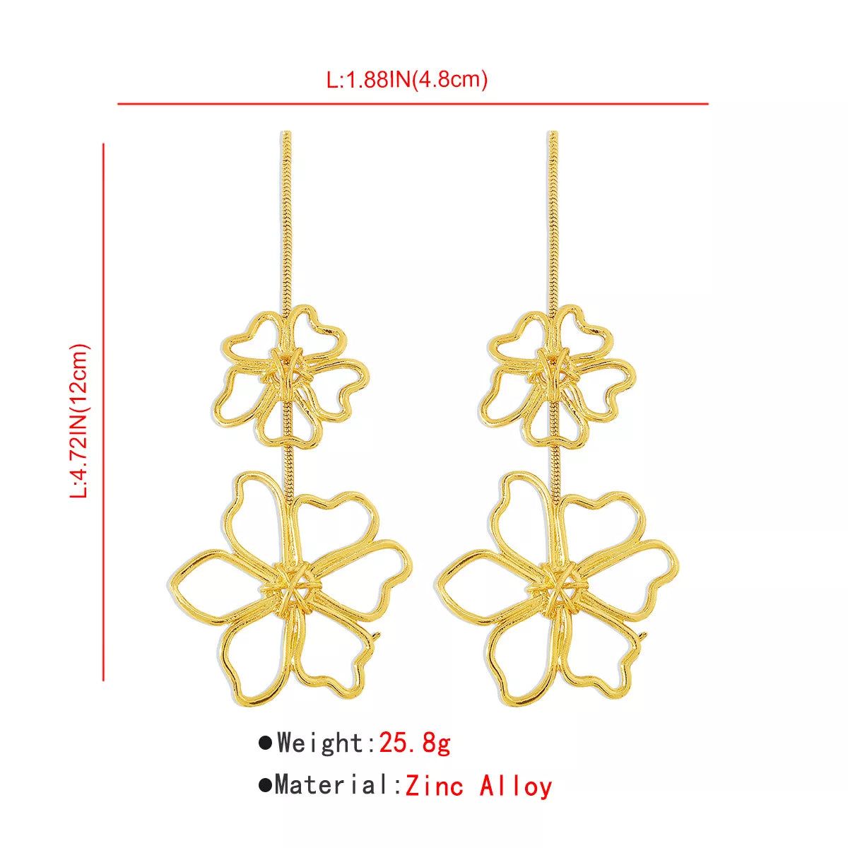 Alloy Flower Dangle Earrings