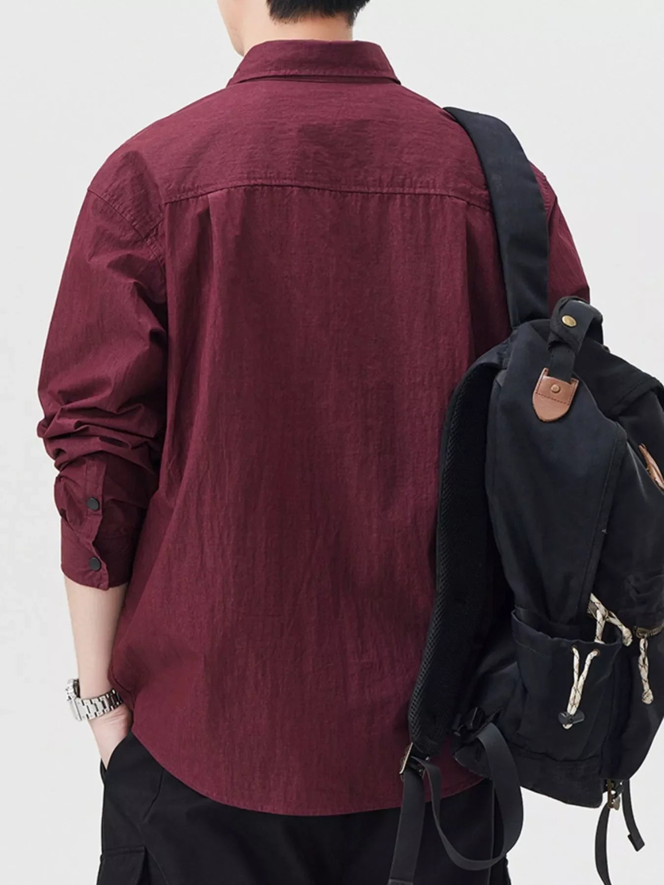 Men's Plus Size Casual Lightweight Button Up Shirt