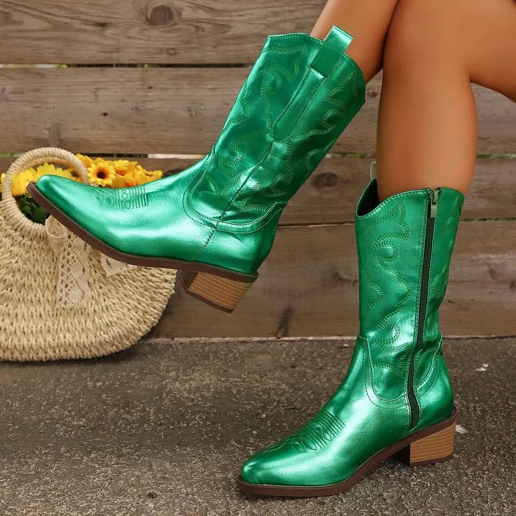 Embroidered Western Cowboy Boots