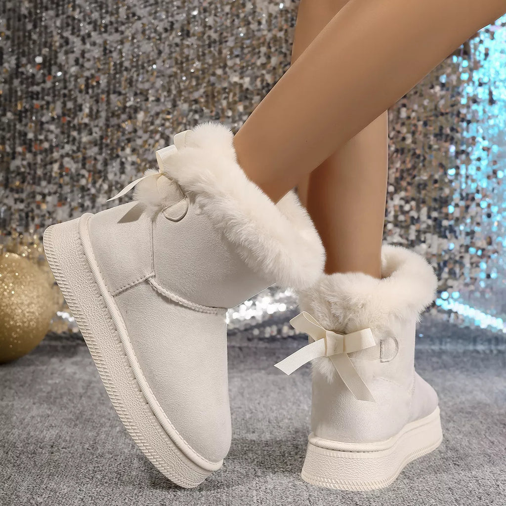 Cozy Faux Fur Trim Boots