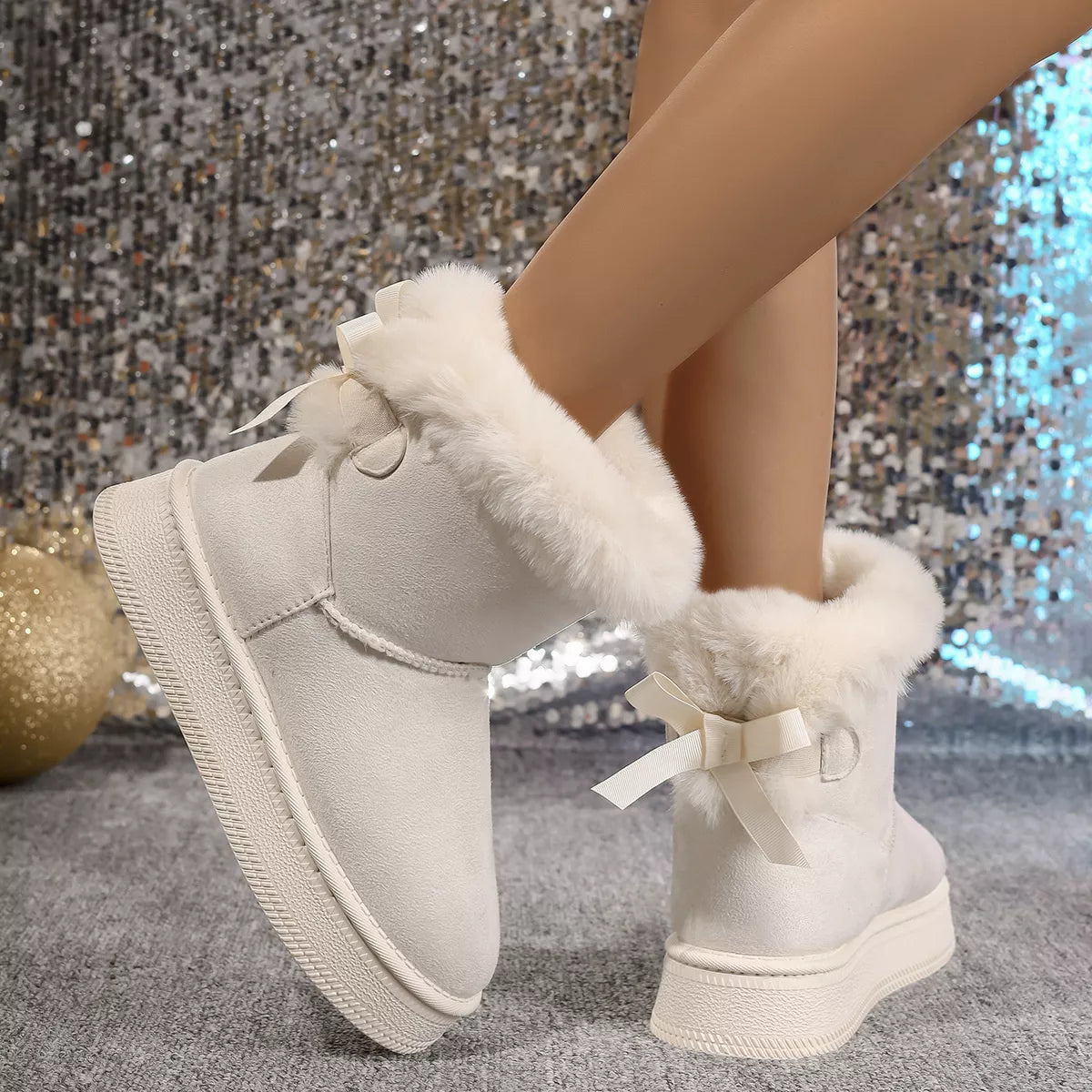 Cozy Faux Fur Trim Boots