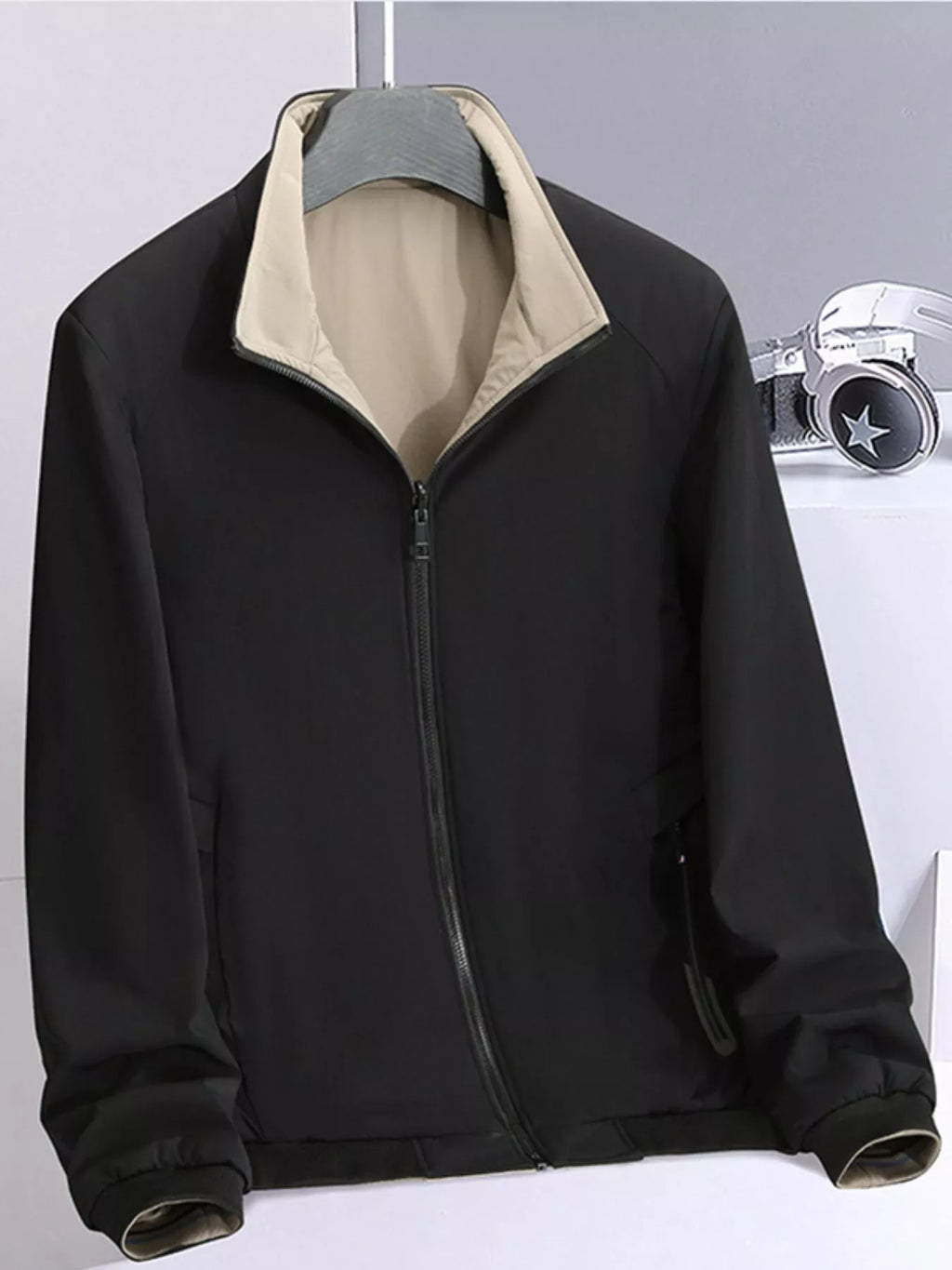 Men's Plus Size Lightweight Casual Zip-Up Jacket