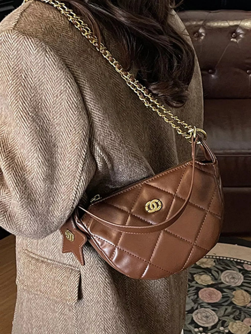 Quilted Chain Crossbody Bag