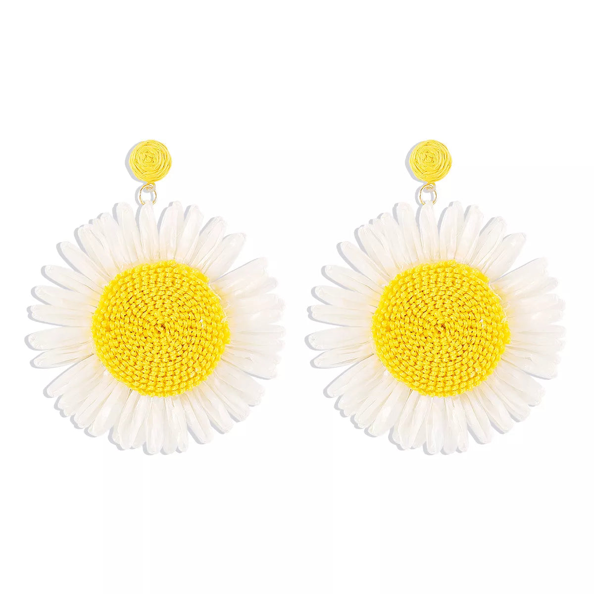 Sunflower Rattan Dangle Earrings